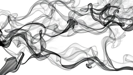Abstract Smoke Design Gray Swirls on White Background
