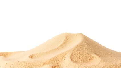 Textured Sand Dune Isolated on White Background A Detailed Close-Up