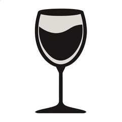 A graphic illustration of a wine glass filled with a dark liquid.


