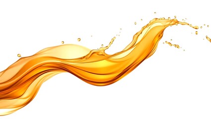 Golden Liquid Splash Abstract Wave of Amber Fluid