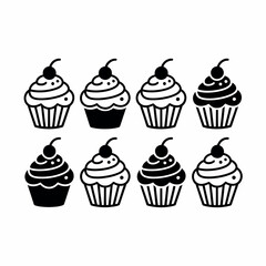 set of cupcakes