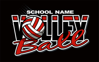 Naklejka premium volleyball team design with interlocking letters and ball for school, college or league sports 