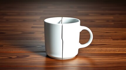 Broken Mug Symbol of Relationship End, Separation, or Loss