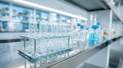 Modern Lab Interior Clean Research Facility with Glassware