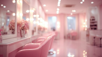 Pink Salon Interior Elegant and Luxurious Hair Salon Design