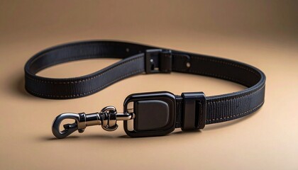 black leather belt isolated on white