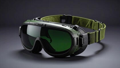 ski goggles on black background