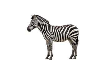 Zebra standing profile, black and white stripes