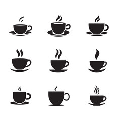 Simple Black Tea Cup Icon. Silhouette Tea Cup Vector