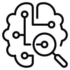 Obraz premium Deep Learning icon line vector illustration