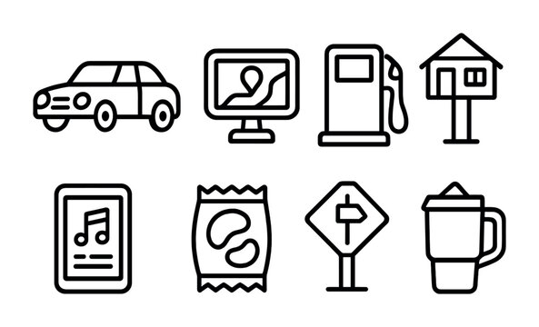Travel and daily life icons for digital and print design