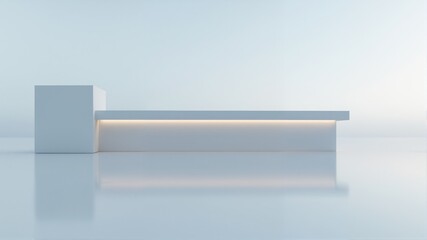 Minimalist White Furniture Design in Modern Interior Space