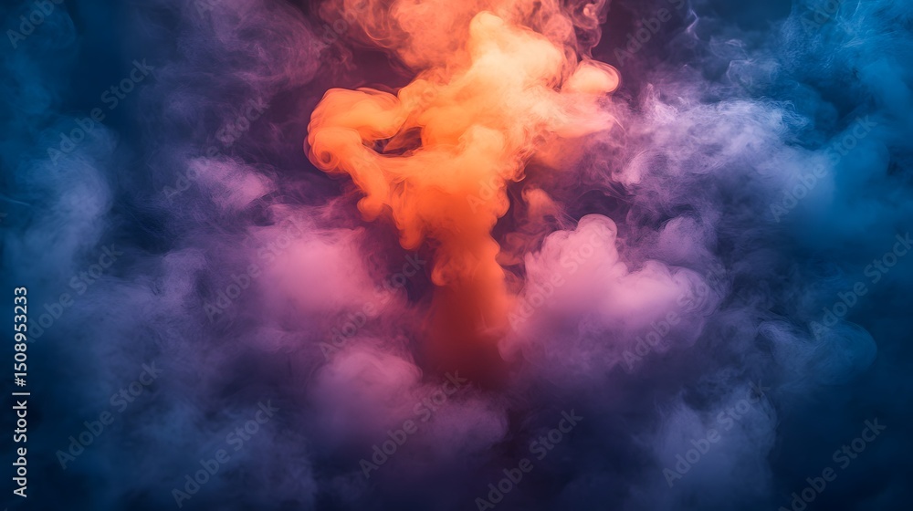 Poster an appealing design showing a vibrant blend of smoke and color creates a visually interesting backgr