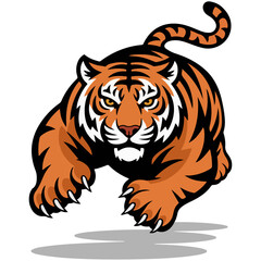 tiger running vector illustration 