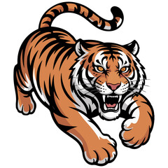 tiger running vector illustration