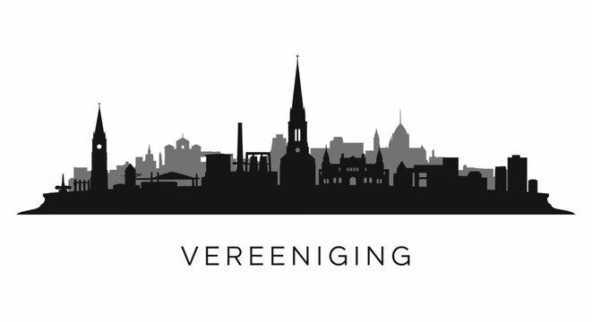 Vereeniging skyline silhouette vector.