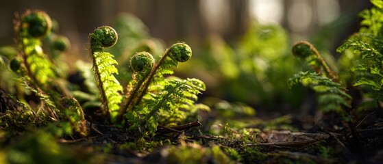 Vibrant Spring Fern Unfurling CloseUp Nature Photography