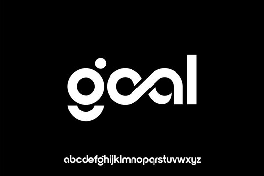 word of goal . modern minimalist clean alphabet font. lowercase bold typography vector illustration design
