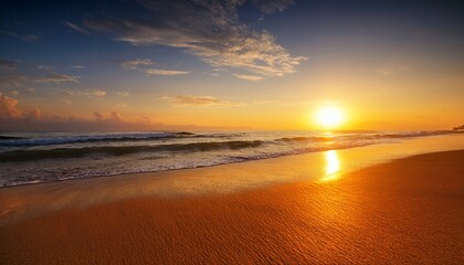 Obraz premium golden sunrise on the beach