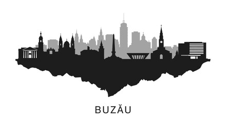 Fototapeta premium Buzau Romania Skyline Cityscape Vector.