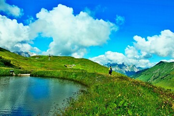 Austrian Alps - view of the lake near Mount Karhorn in the Lechtal Alps