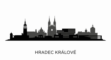Naklejka premium Hradec Kralove with Czechia Skyline Silhouette Vector.