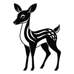 Fototapeta premium Stylized black and white deer illustration