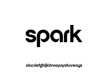 word of spark. modern minimalist clean alphabet font. lowercase bold typography vector illustration design