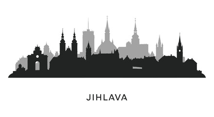 Fototapeta premium Jihlava City Skyline Czech Republic Vector.