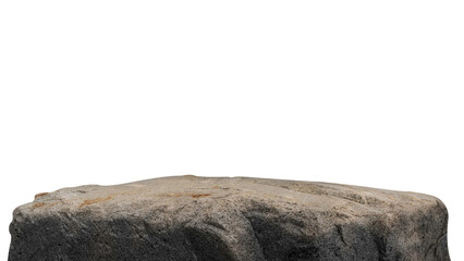 Rock Isolated, Stone brown Podium, Cliff Mountain on white Background well material Design Exhibition platform and Space montage your Product display, Clipping paths