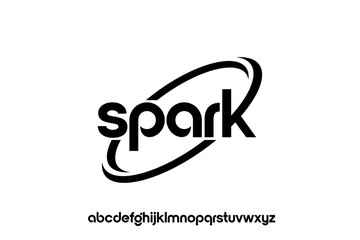 word of spark. modern minimalist clean alphabet font. lowercase bold typography vector illustration design