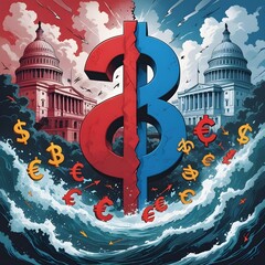 US dollar currency icon: a 3D illustration of the symbol for financial success and investment in the global market