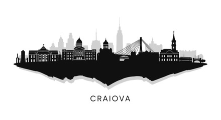 Craiova Skyline Romania City Silhouette.