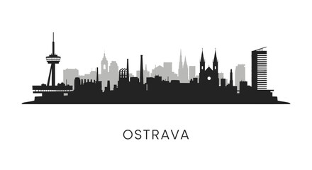 Ostrava Skyline Czech Republic Landmark Vector.