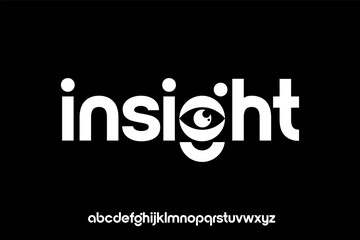 word of insight .  modern minimalist clean alphabet font. lowercase bold typography vector illustration design