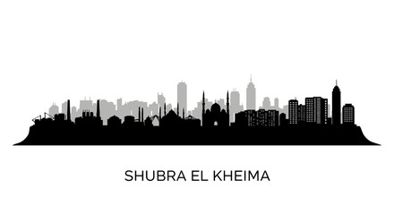 Obraz premium Shubra El Kheima Silhouette with City Skyline.