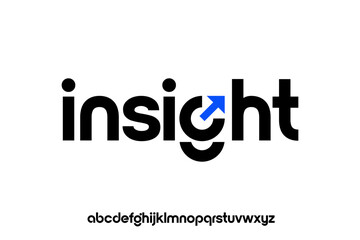 word of insight .  modern minimalist clean alphabet font. lowercase bold typography vector illustration design