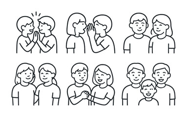 Fototapeta premium Illustration of friendship and communication between diverse individuals for social connection concept