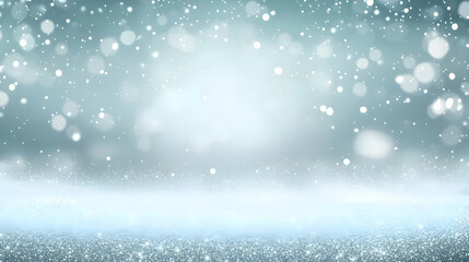 Fototapeta premium Winter Background With Silver Glitter And Snow
