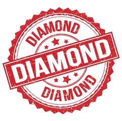 DIAMOND text on red round stamp sign