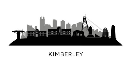 Fototapeta premium Kimberley South Africa Skyline Silhouette Vector.