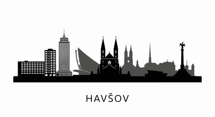 Fototapeta premium Havirov with Czechia Skyline Silhouette.