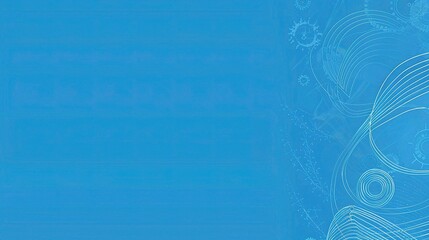Blue background with white line art of water, a simple vector graphic design for presentation or PowerPoint in a corporate style. 