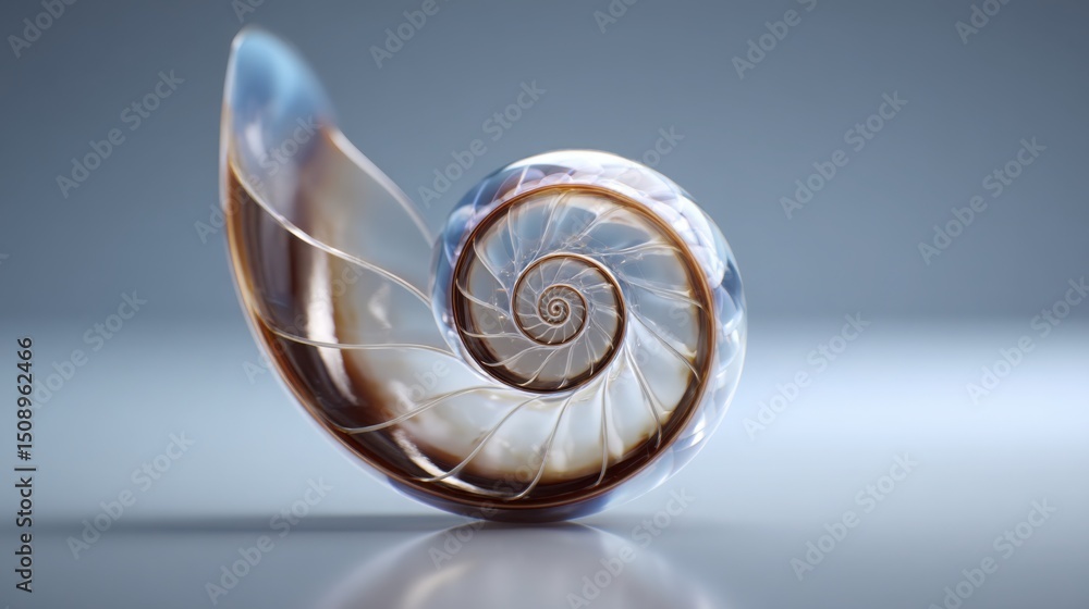 Poster snail featuring a double spiral structure illustrating natural patterns found in nature?s design