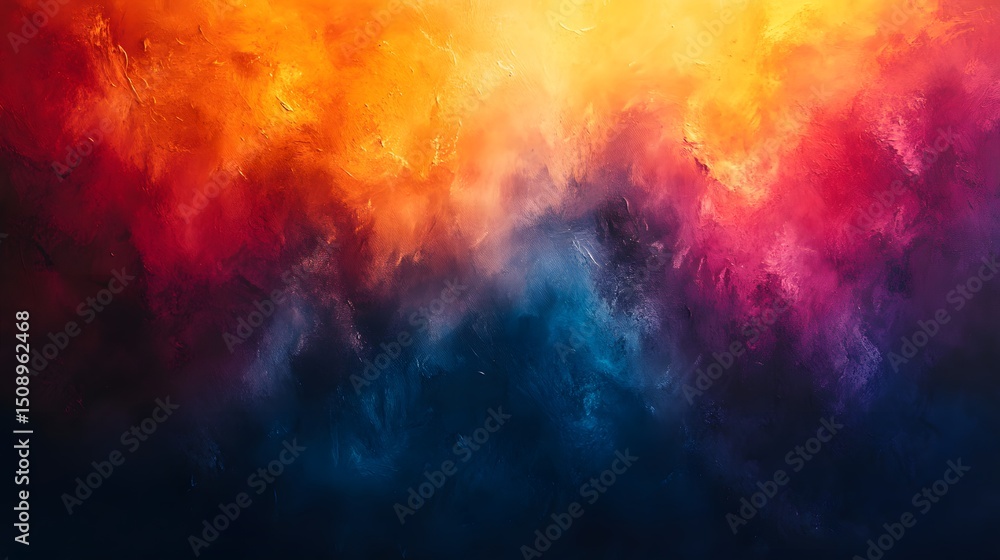 Aufkleber an abstract theme showing a gradient color combination from dark blue to bright orange with a splash