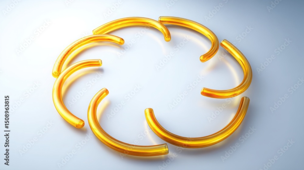 Poster vibrant yellow circular shape representing motion and dynamics in design based on the mathematical g