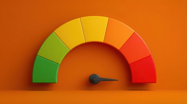 Colorful scale visual representation of credit score utilizing the golden ratio concept for effective data visualization