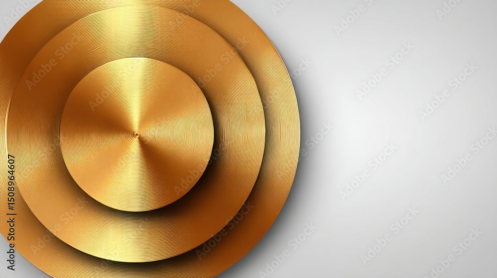 Poster stylish gold hat adorned on a rustic wall with a beautiful contrast of color and texture creating an