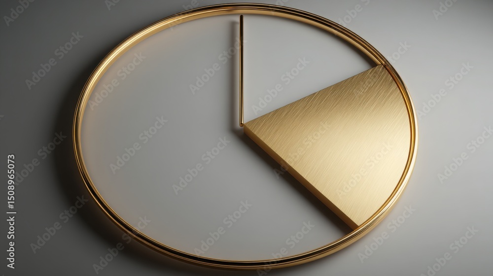 Poster stylish clock with a gold frame symbolizing the value of time in economic transactions illustrated b