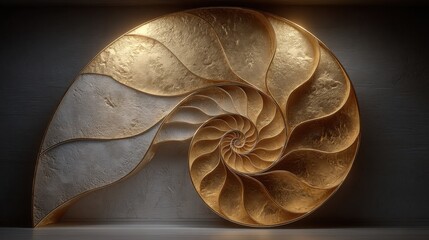 Elegant gold and white sculpture illustrating the golden ratio as a symbol of progress and forward-looking concepts